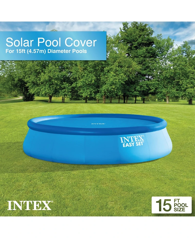 Intex 15ft x 48in Easy Set Above Ground Inflatable Pool w/ Pump and Solar Cover