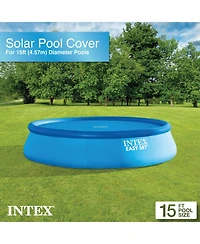 Intex 15ft x 48in Easy Set Above Ground Inflatable Pool w/ Pump and Solar Cover