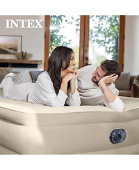 Intex 64427ED Dura-Beam Deluxe Ultra Plush Air Mattress w/Built-in Pump, Queen