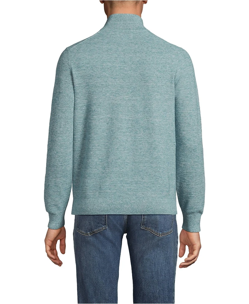Lands' End Men's Long Sleeve Summer Weight Quarter Zip