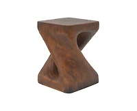 sumyeg Twisted Spiral Hollow Mgo Side Table 200lbs No Assembly Wood Grain End