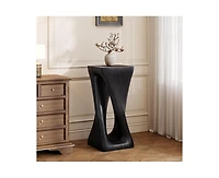 sumyeg Twisted Spiral Hollow Lightweight Concrete Side Table 200lbs No Assembly Indoor Outdoor End