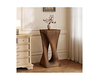 sumyeg Twisted Spiral Hollow Lightweight Concrete Side Table 200lbs No Assembly Indoor Outdoor End