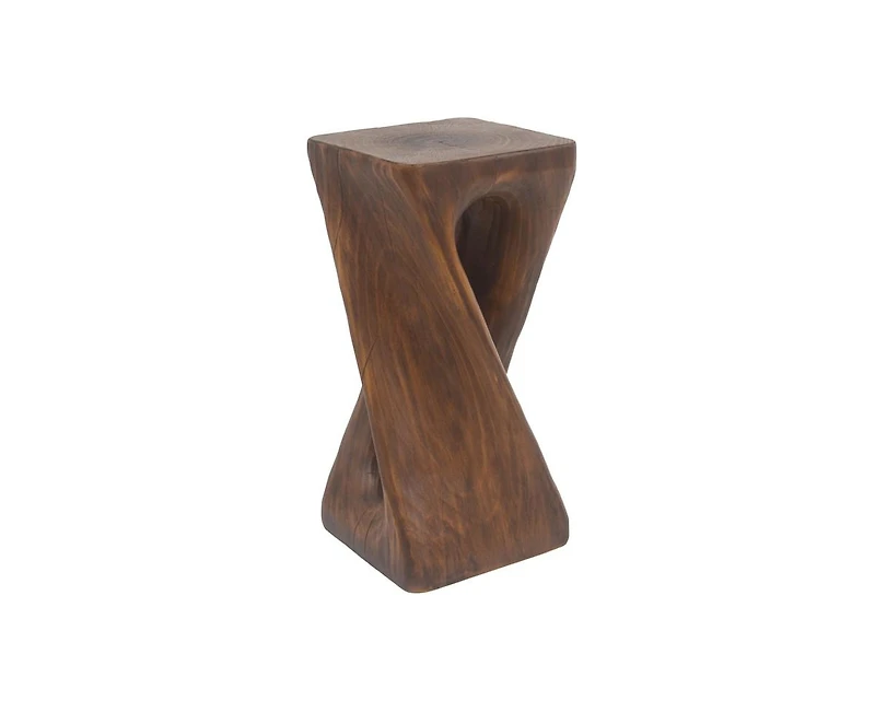 sumyeg Twisted Spiral Hollow Lightweight Concrete Side Table 200lbs No Assembly Indoor Outdoor End