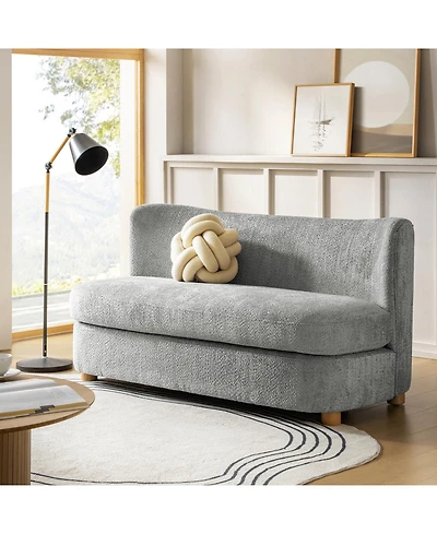 Hulala Home Pearce 63 Modern Upholstered Boucle Curved Loveseat Sofa.