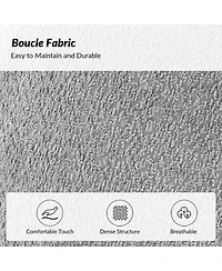 Hulala Home Pearce 63 Modern Upholstered Boucle Curved Loveseat Sofa.