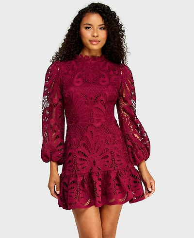 Alex & Sophia Women's Mock Neck Short Dress