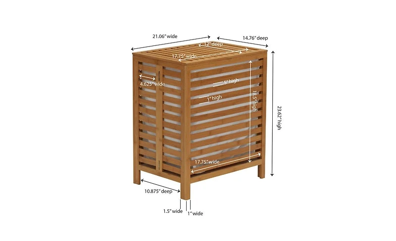 Household Essentials Bamboo Laundry Hamper