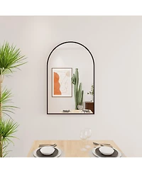 Laoties 36" x 24" Arched Wall Mirror, Arch-Shaped Bathroom Vanity Mirror with Aluminum Alloy Frame