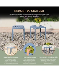 Plastic Modern Outdoor Patio Accent Side Tables (Set of 2)
