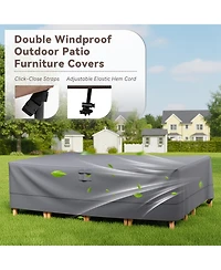Pocassy Rectangle Patio Furniture Cover Waterproof Outdoor Dining Table and Chair Cover Anti-uv Outside Sectional Sofa Set Covers