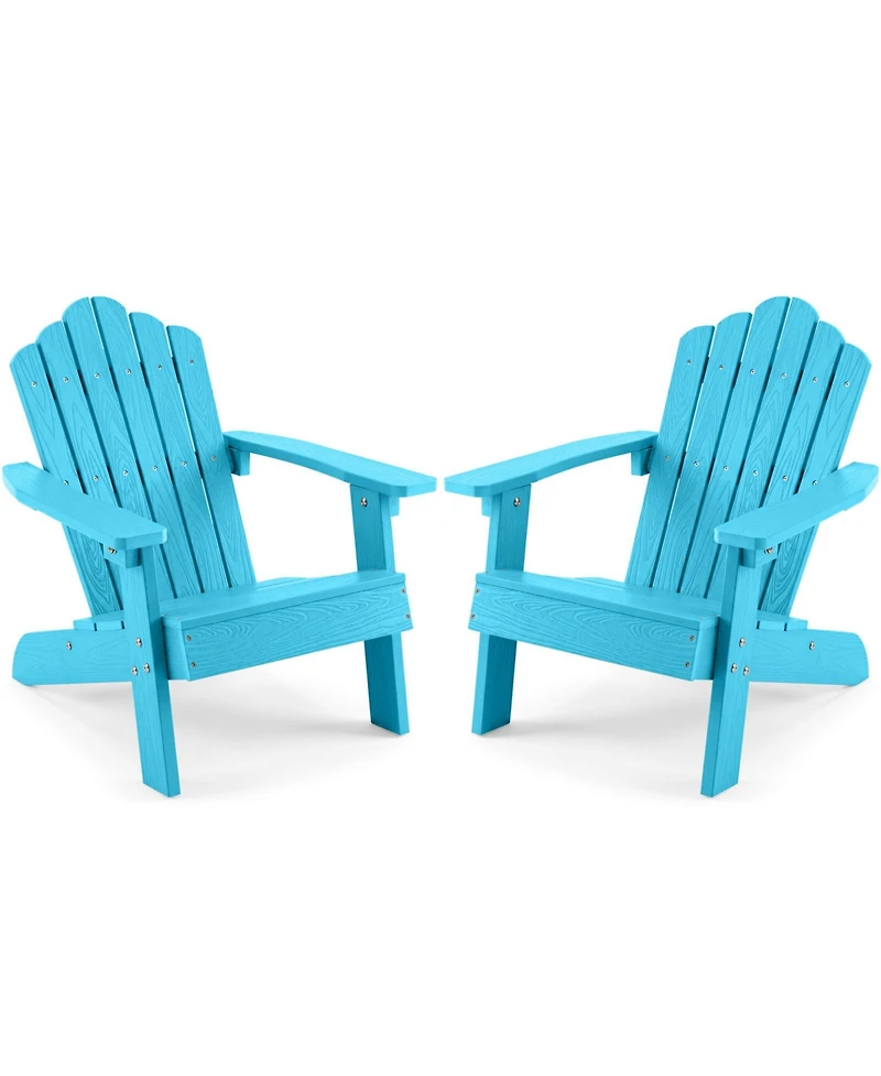 Gymax Adirondack Outdoor Chair for Kids with Tilted High Backrest