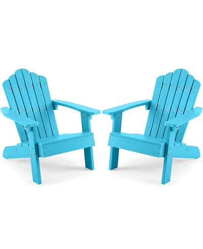 Gymax Adirondack Outdoor Chair for Kids with Tilted High Backrest