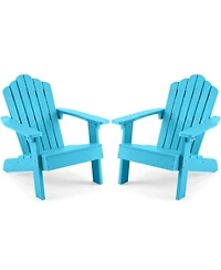 Gymax Adirondack Outdoor Chair for Kids with Tilted High Backrest