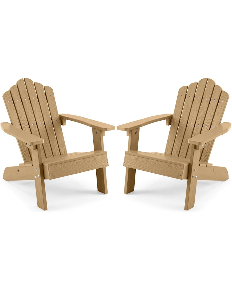 Gymax Adirondack Outdoor Chair for Kids with Tilted High Backrest