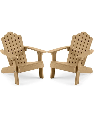 Gymax Adirondack Outdoor Chair for Kids with Tilted High Backrest