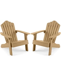 Gymax Adirondack Outdoor Chair for Kids with Tilted High Backrest