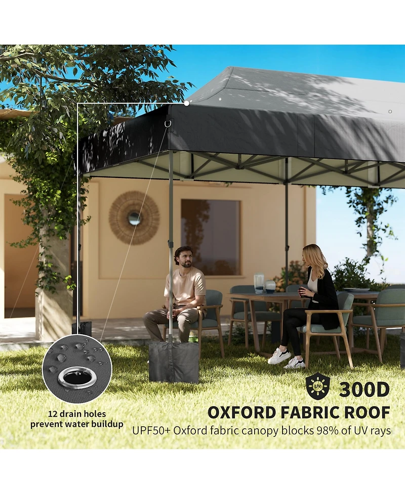 Outsunny 10x20 ft Pop Up Canopy Tent, Heavy Duty Outdoor