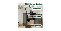 Lucky One 16" Width Farmhouse Nightstand with Usb Charging Station