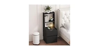 Lucky One 15.7"W Nightstand with Charging Station, Night Light