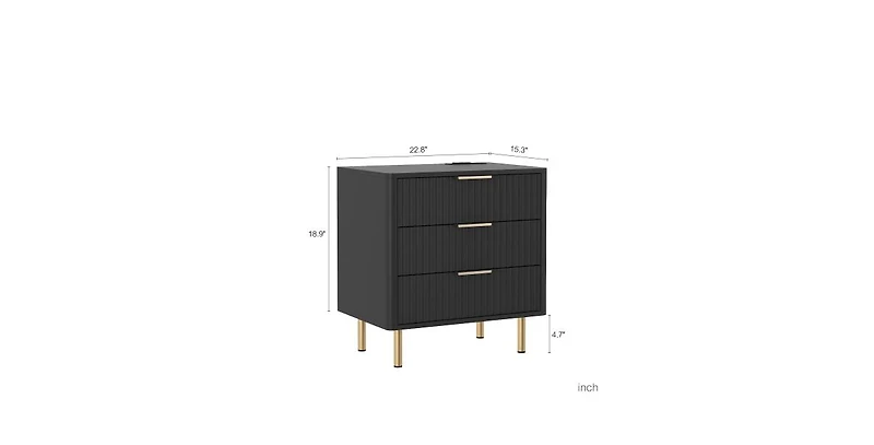 Lucky One 23"W Smart Nightstand with Charging Station, Voice-Controlled Night Light