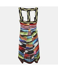 Pre-Owned Missoni Women's Multicolour Stripe Knit Strappy Mini Dress