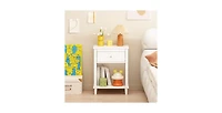 Lucky One 26.8"W Wooden Nightstand with Drawer and Shelf