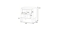 Lucky One 20"W Velvet 2-Drawer Nightstand