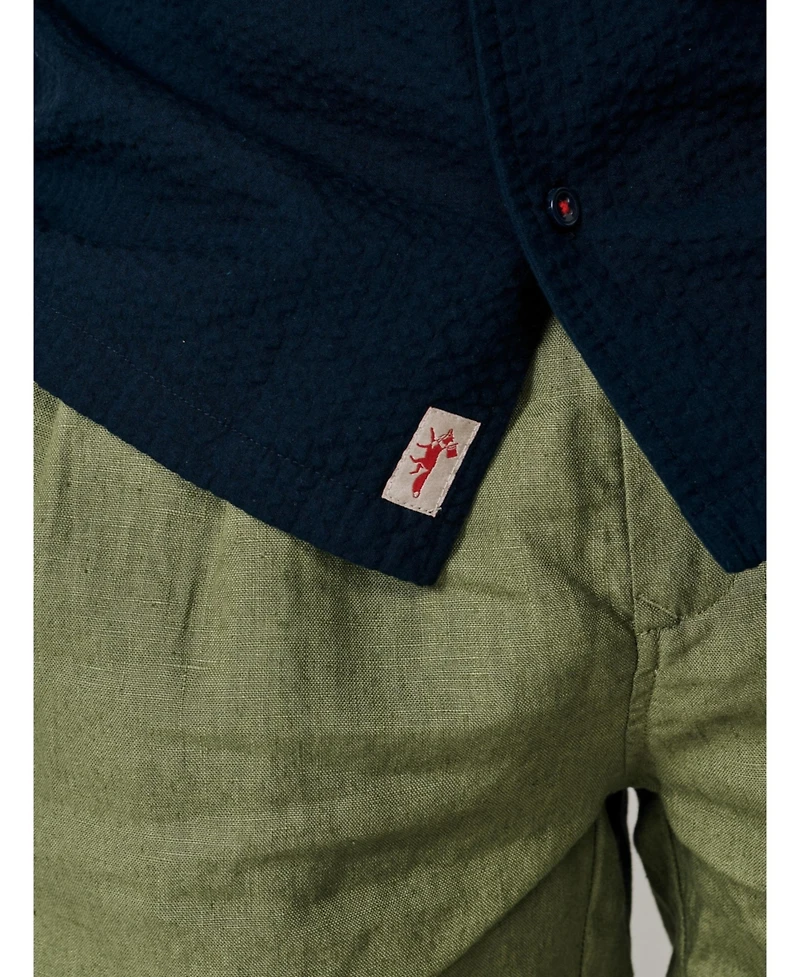 Aubin Men's Seersucker Linen Short Sleeve Shirt
