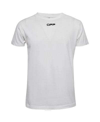 Pre-Owned Off-White Men Print Cotton Half Sleeve T-Shirt
