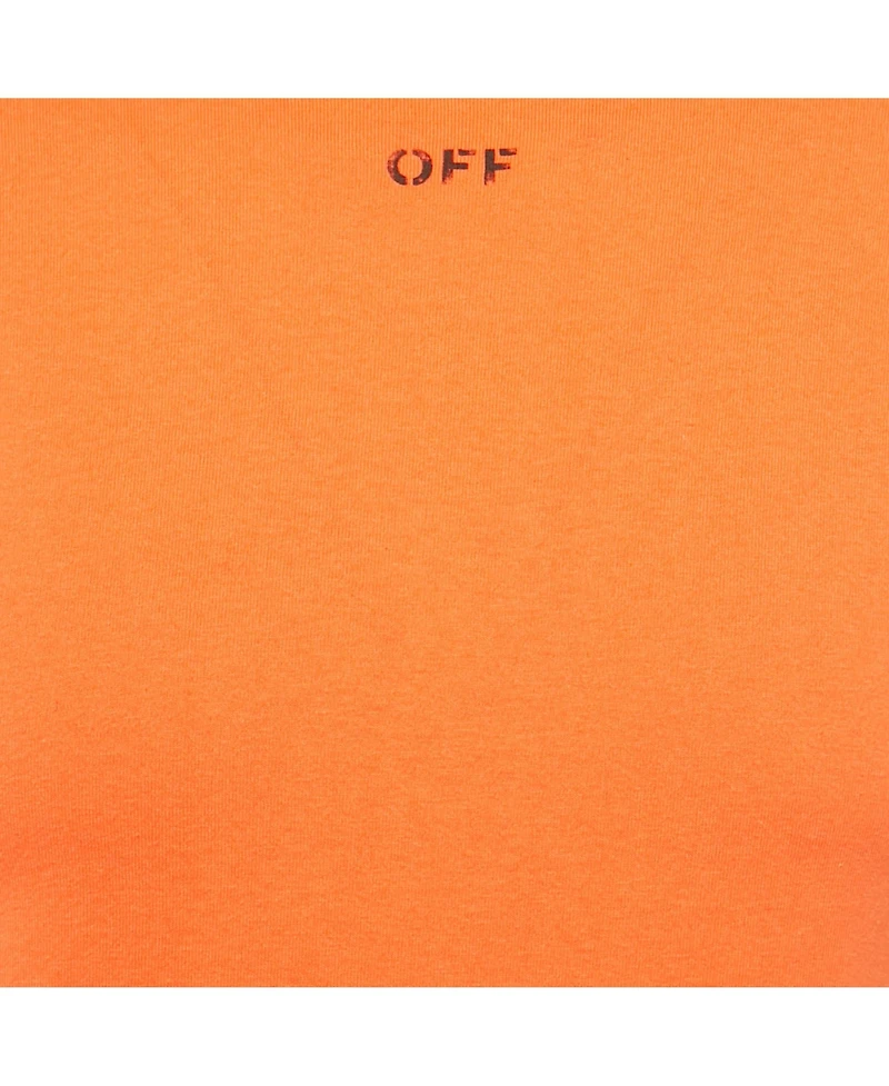 Pre-Owned Off-White Men's ange Logo Print Cotton Crew Neck T-Shirt