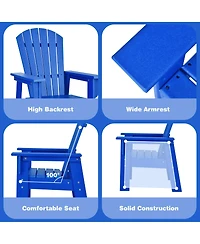 Gymax Set of 2 Kids Patio Adirondack Chair Armchair Weather Resistance Outdoor Chair