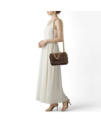 Pre-Owned Bottega Veneta Padded Cassette Suede Chain Bag