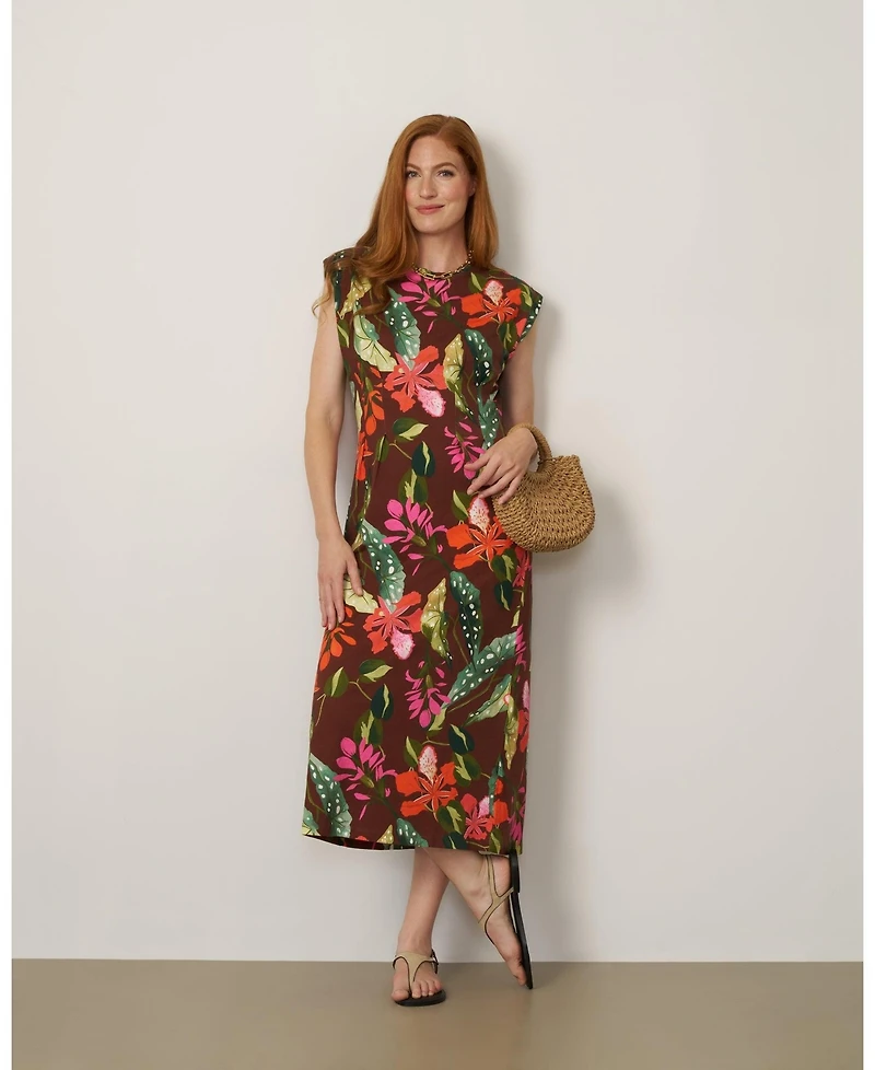 Cable & Gauge Women's Pleat Detail Maxi Dress