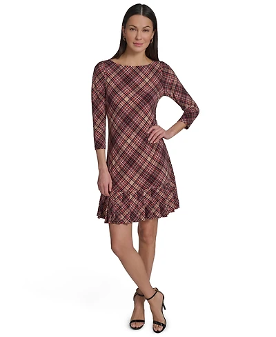 Tommy Hilfiger Women's Crewneck Pleated Hem Shift Dress
