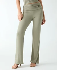 Guess Women's Ilia Mid-Rise Wide-Leg Knit Pants