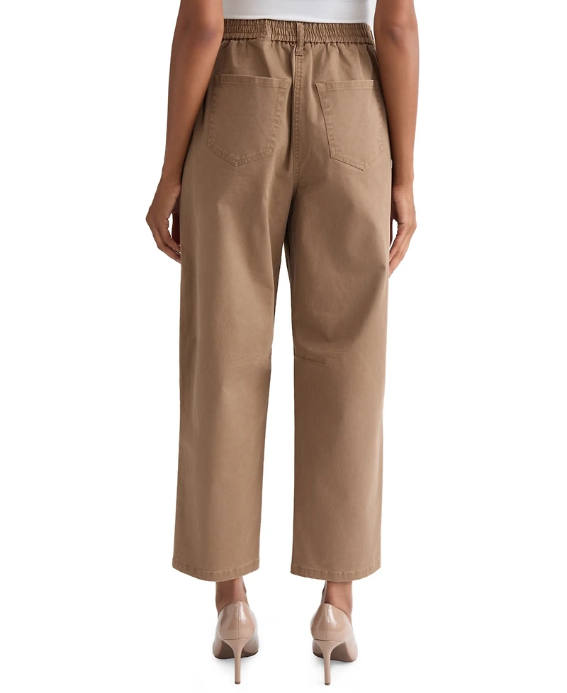 Jones New York Women's Mid-Rise Barrel-Leg Twill Jeans