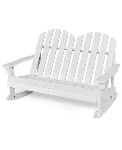 Gymax Adirondack Rocking Chair Kid Backrest Armrest Solid Wood