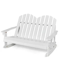 Gymax Adirondack Rocking Chair Kid Backrest Armrest Solid Wood