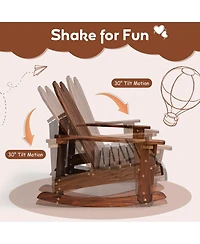 Gymax Adirondack Rocking Chair Kid Backrest Armrest Solid Wood