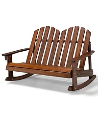 Gymax Adirondack Rocking Chair Kid Backrest Armrest Solid Wood