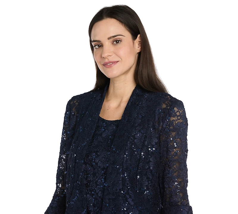 R & M Richards Petite Top, Jacket Pants, 3-Piece Set