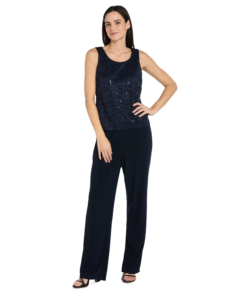 R & M Richards Petite Top, Jacket Pants, 3-Piece Set