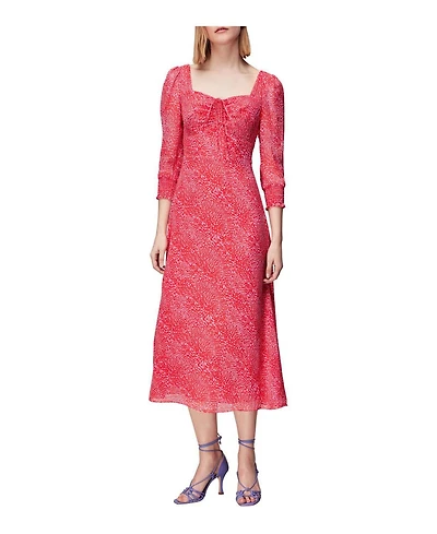 Whistles Women's Diagonal Leopard Midi Dress