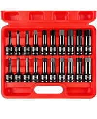 Xdovet Impact Hex Bit Socket Set 1/2inch Drive 20pc Sae Metric Cr-v