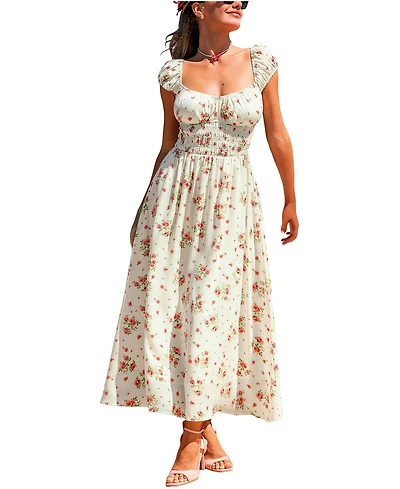 Cupshe Women's Guest List Floral Maxi Beach Dress