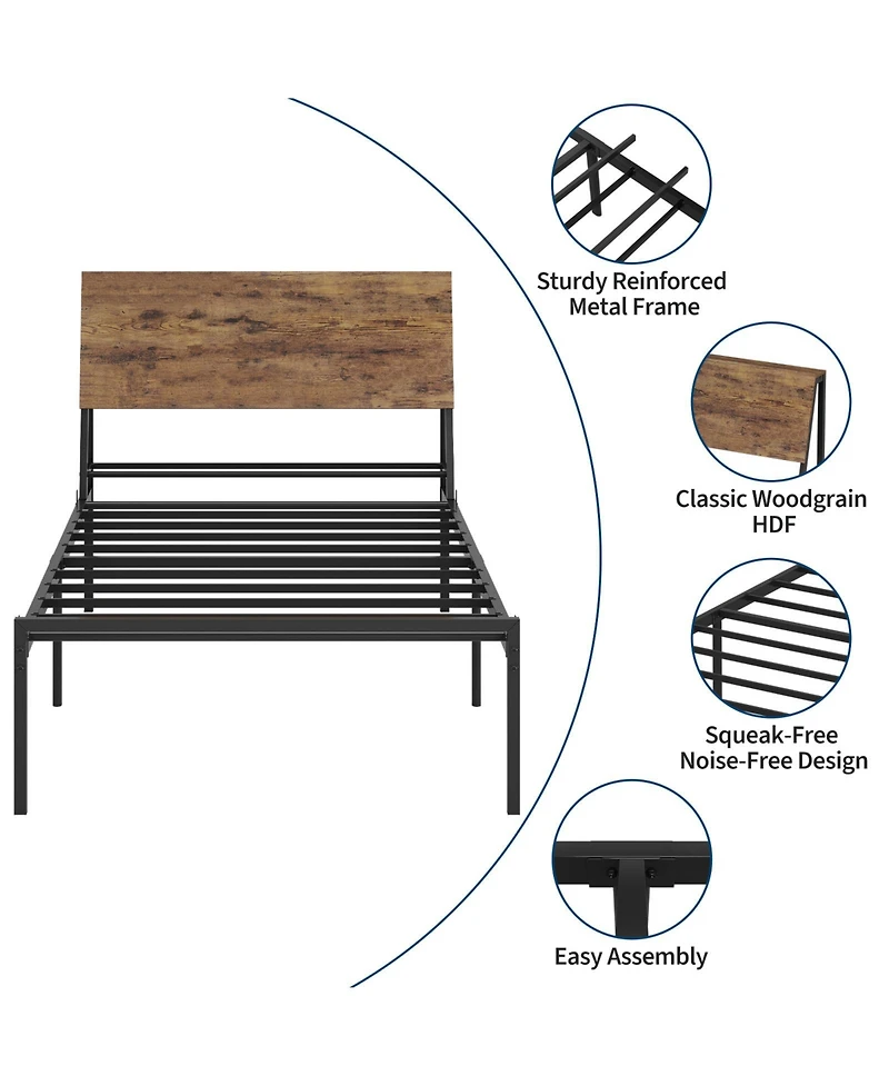 homfan Metal Platform Bed Frame