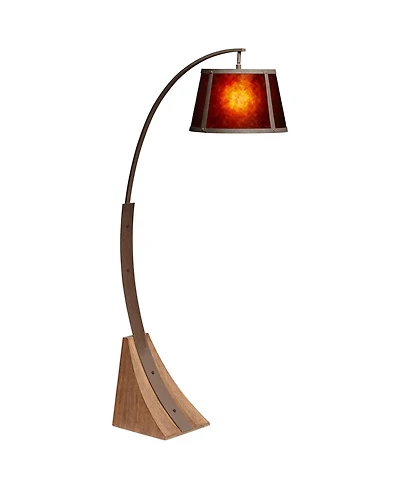 Franklin Iron Works River Rustic Mission 66 1/2" Tall Arc Floor Lamp with Smart Socket