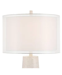 Possini Euro Design Travertine 31 1/2" Tall Large Modern End 3-Way Table Lamp Faux Marble Finish Single Living Room Bedroom