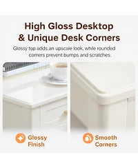Streamdale Furniture 3-Drawer Modern Vanity Desk and Writing Table